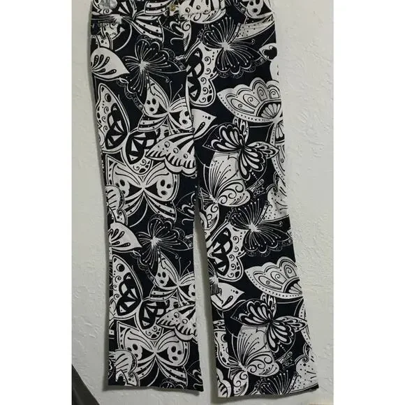 St. John Sport Marie gray butterfly Pants 10 Capri